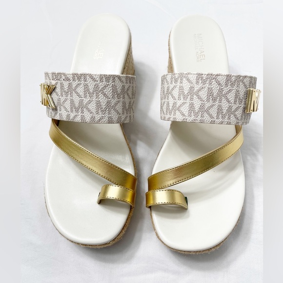 Women Michael Kors Sidney Mid Wedge Slip On Sandal - Picture 2 of 11